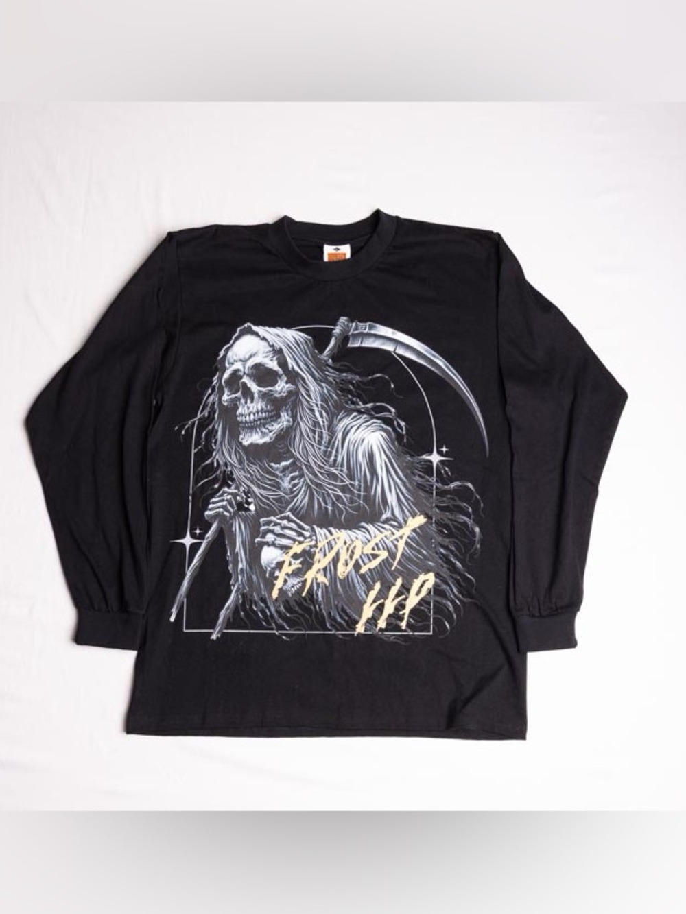 FB County Heavy Hard Mens L Long Sleeve Black T Shirt Grim Reaper Graphic Crew